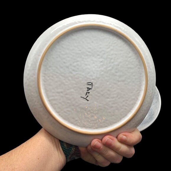 Vtg MCM FRATELLI FANCIULLACCI ITALY Vegetable Plates 8" Radish Lettuce Textured - Picture 10 of 10